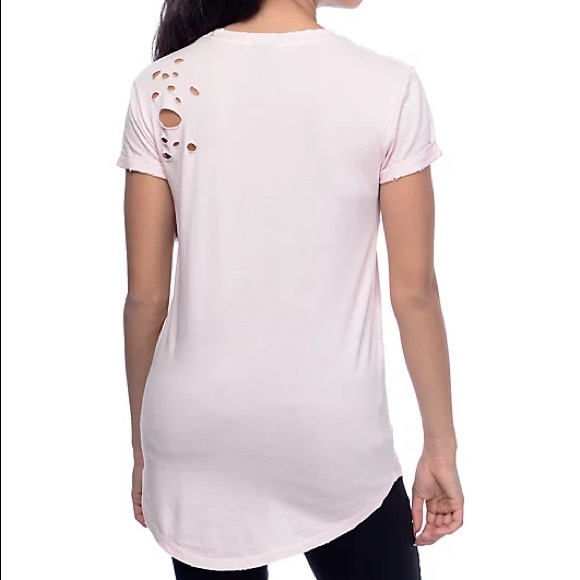 Ninth Hall Dear Pink Destructed Elongated T-Shirt - Picture 2 of 4